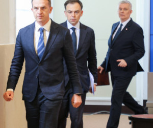 Konferencja ministrów: Domańskiego, Żurka i Siemoniaka