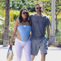 David Guetta i Jessica Ledon na plaży w Miami