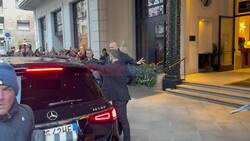 Pop Icon Madonna steps out "Palazzo Parigi" hotel in Milan during her Tour
