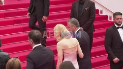 Cannes: Blanchett poses on red carpet with dress in colours of Palestinian flag - AFP