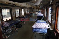 100. przejazd pociągu szpitalnego  do ewakuacji rannych w Ukrainie