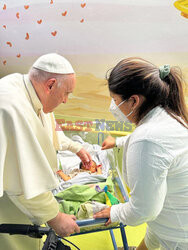Spotkanie papieża Franciszka z dziećmi w szpitalu Gemelli