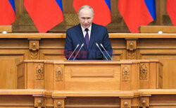 Putin przemawia podczas posiedzenia Rady Ustawodawców Rosji