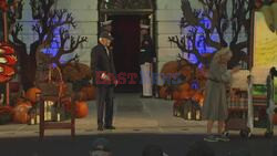 US President Joe Biden hosts public school students for Halloween trick-or-treating - AFP