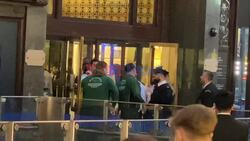 *EXCLUSIVE* An incident occurred at London's famous department store Harrods in Knightsbridge as an altercation between the Harrods security and the members of the general public.