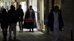 *PREMIUM-EXCLUSIVE* MUST CALL FOR PRICING BEFORE USAGE 
 - American rapper ASAP Rocky walks out alone from Venice's AMAN hotel and aboard Watertaxi to the shopping streets in the center of Venice