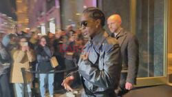 Rapper/model Asap Rocky stepping out the hotel for Bottega Veneta during Milan Fashion Week