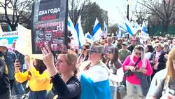 Anti-Putin rally outside Russian embassy in Washington D.C. - AFP