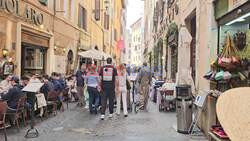 *EXCLUSIVE* WEB MUST CALL FOR PRICING - Australian actor Liam Hemsworth and his girlfriend, model Gabriella Brooks, were all smiles as they enjoyed a romantic sightseeing adventure through the historic streets of Rome.