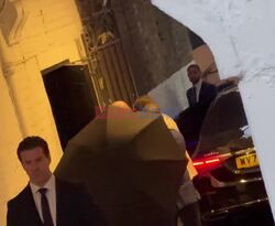 Mission: Impossible star Tom Cruise wearing a white tuxedo attends David Beckham’s 50th birthday in London