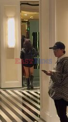 'Wednesday' star Jenna Ortega looking amazing in an all black leather outfit as she arrives back at her hotel fans in New York