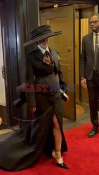 Rihanna showcases her pregnancy as she steps out of The Carlyle Hotel ahead of the Met Gala in New York