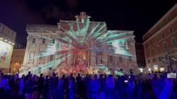 Video mapping colours on the Trevi Fountain to lunch the BNL International tennis tournament 2025