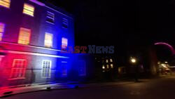 Downing Street is lit up as part of the VE 80 celebrations this evening