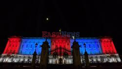 Buckingham Palace illuminated in a stunning tribute marking the 80th anniversary of VE Day