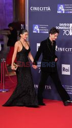 Timothee Chalamet and Kylie Jenner attend the 70th edition of the David di Donatello festival in Rome 2025