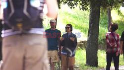 *EXCLUSIVE* - American actress Lily Collins takes a break from filming 'Emily in Paris' and enjoys a stroll with her husband Charlie McDowell and pet pooch through Villa Borghese park in Rome.
*VIDEO TAKEN ON 10/05/2025*