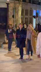 *EXCLUSIVE* French President Emmanuel Macron and First Lady Brigitte Macron were seen enjoying a stroll along the iconic Champs-Élysées