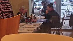 *EXCLUSIVE* Hollywood Superstar Michael Douglas and his wife Catherine Zeta-Jones tuck into their food at the San Marco Pizzeria and Restaurant in Rome.
*VIDEO TAKEN ON 07/05/2026*