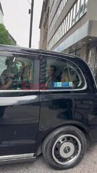 *EXCLUSIVE* Jennifer Lopez and Brett Goldstein depart the Rosewood Hotel for the 'Office Romance' film premiere photocall in London.