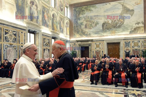 Pope Francis meets with the College of Cardinals
