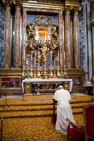 Papież Franciszek w  Rzymskiej Bazylice Najświętszej Maryi Panny