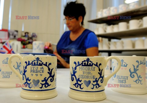 Commemorative mugs made to mark the birth of George Alexander Louis of Cambridge 