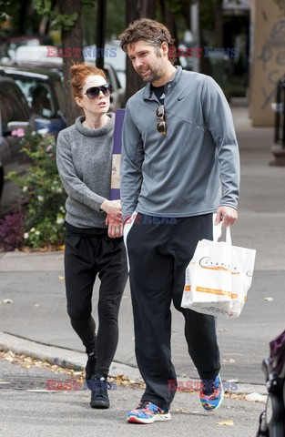 Julianne Moore seen out for a walk carrying her yoga mat 