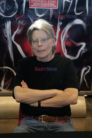 Stephen King arrives for a press conference 