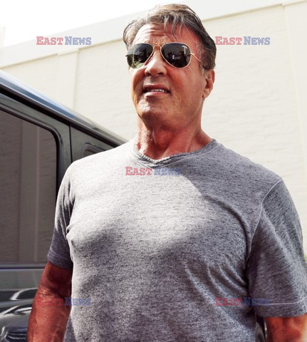 Sylvester Stallone w szarej koszulce