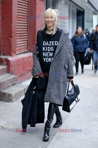Street fashion na Tygodniu mody w Nowym Jorku - zima 2016/17