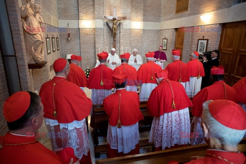Papież Franciszek wraz z kardynałami spotkał się z Benedyktem 16