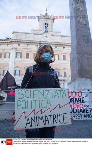 Protest pracujących studentów w Rzymie