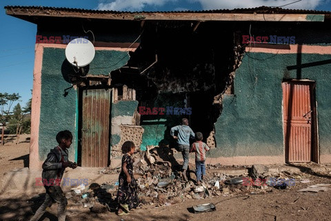 Etiopska wioska Bisober po walkach - AFP