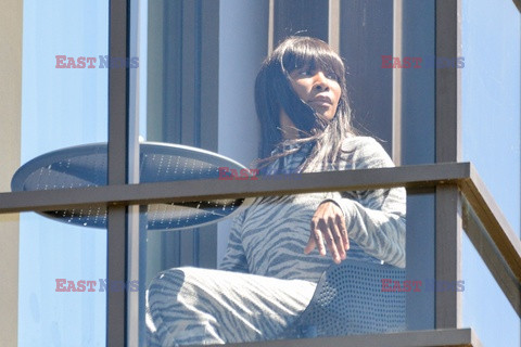 Venus Williams na hotelowym balkonie