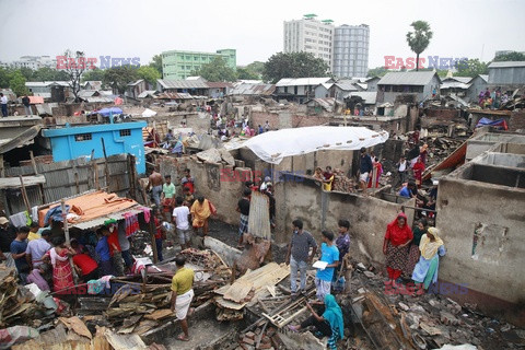 Slumsy Mohakhali po pożarze