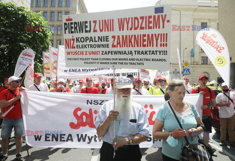 Manifestacja pracowników sektora energetyczno-górniczego