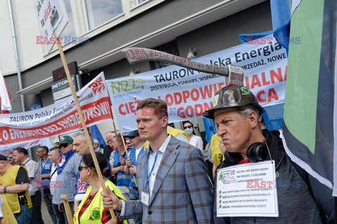 Manifestacja pracowników sektora energetyczno-górniczego