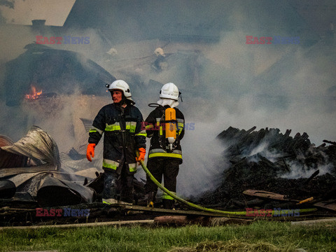 Ogromny pożar w małopolskiej wsi Nowa Biała