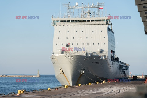 Brytyjski okręt desantowy RFA Mounts Bay w Gdyni