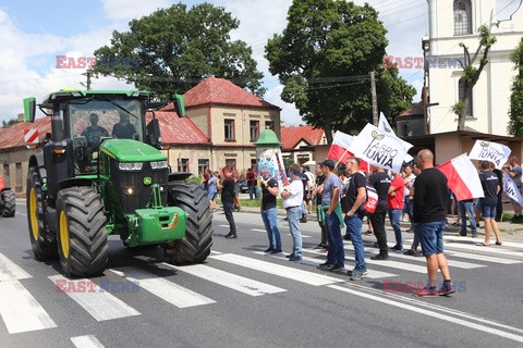 Protest AGROunii w Srocku