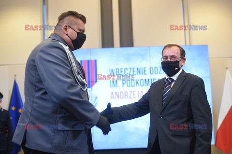 Wręczenie odznak im podkomisarza Policji Andrzeja Struja