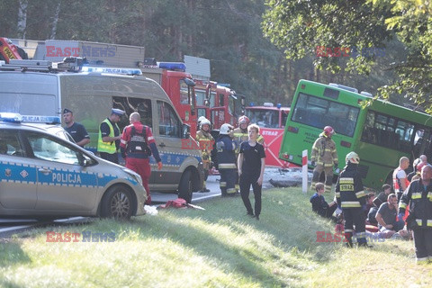 Wypadek pod Zielona Górą. Zderzeniu busa i autobusu