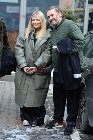Katarzyna Nosowska z mężem  przed studiem Dzień Dobry TVN