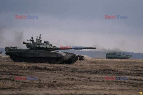 Wspólne ćwiczenia wojsk rosyjskich i białoruskich na poligonie na Białorusi