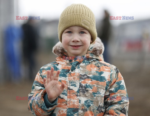 Ukraińskie dzieci na granicy w Przemyślu - Abaca