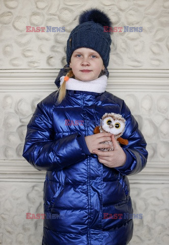 Ukraińskie dzieci na granicy w Przemyślu - Abaca