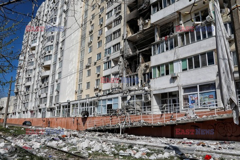 Wojna w Ukrainie - Odessa po ataku rakietowym