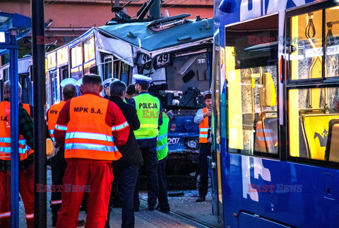 Wypadek tramwajowy na ul. Kuklinskiego w Krakowie