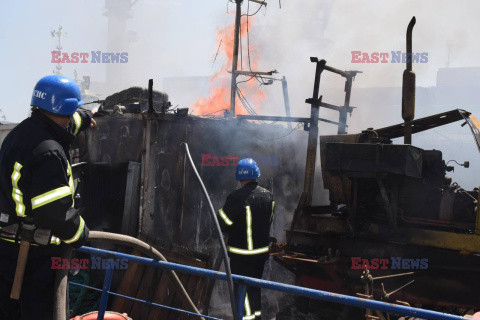 Wojna w Ukrainie - ostrzelany port w Odessie